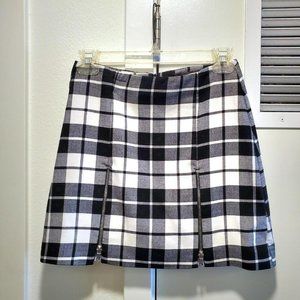 Plaid black & white punk miniskirt, XS